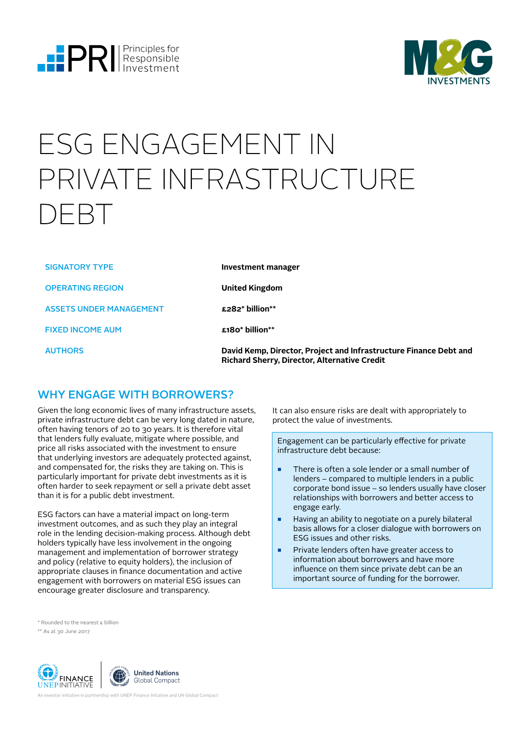 Esg Engagement in Private Infrastructure Debt