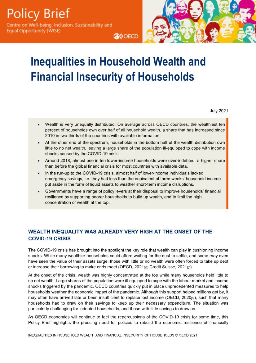 Inequalities in Household Wealth and Financial Insecurity of Households