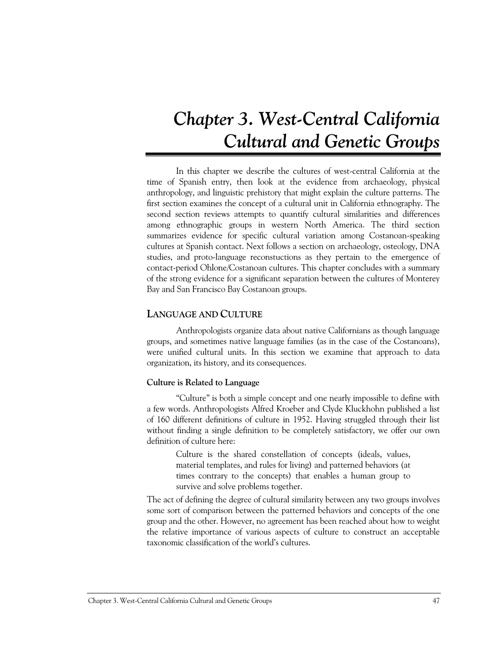 Chapter 3. West-Central California Cultural and Genetic Groups