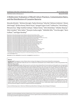 A Multicenter Evaluation of Blood Culture Practices, Contamination Rates, and the Distribution of Causative Bacteria