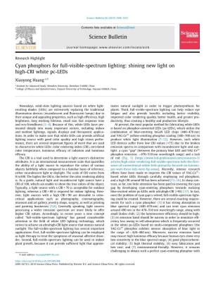 Cyan Phosphors for Full-Visible-Spectrum Lighting: Shining New Light on High-CRI White Pc-Leds