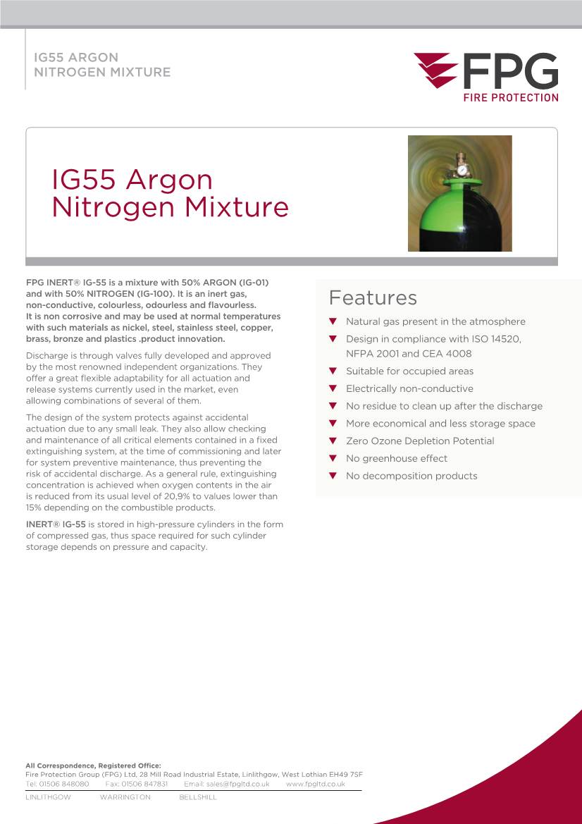 IG55 Argon Nitrogen Mixture Datasheet