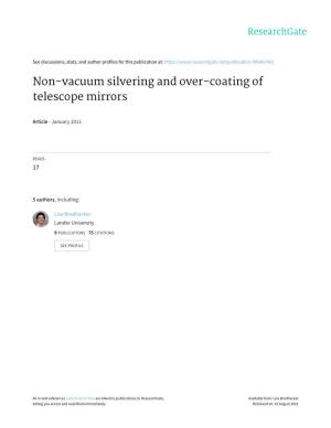 Non-Vacuum Silvering and Over-Coating of Telescope Mirrors