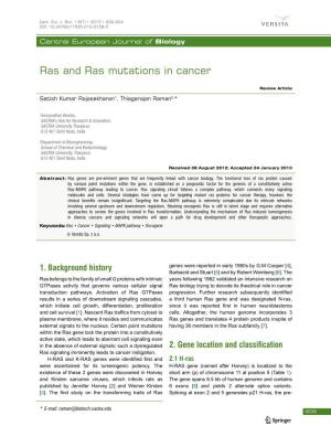 Ras Mutations in Cancer