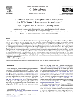 The Danish Fish Fauna During the Warm Atlantic Period (Ca. 7000–3900BC): Forerunner of Future Changes?