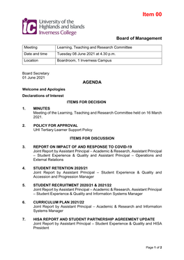 Agenda and Papers Tuesday 08 June 2021