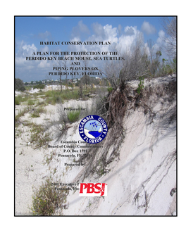 Perdido Key Programmatic Habitat Conservation Plan Escambia County, Florida HABITAT CONSERVATION PLAN