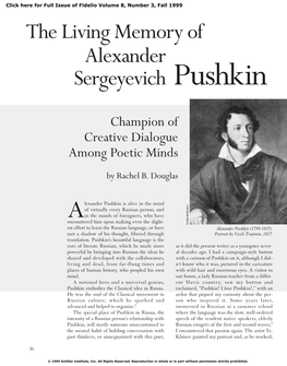 The Living Memory of Alexander Sergeyevich Pushkin