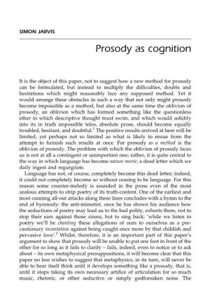 Prosody As Cognition