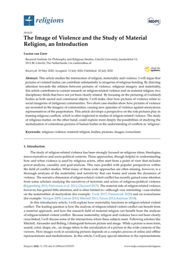 The Image of Violence and the Study of Material Religion, an Introduction