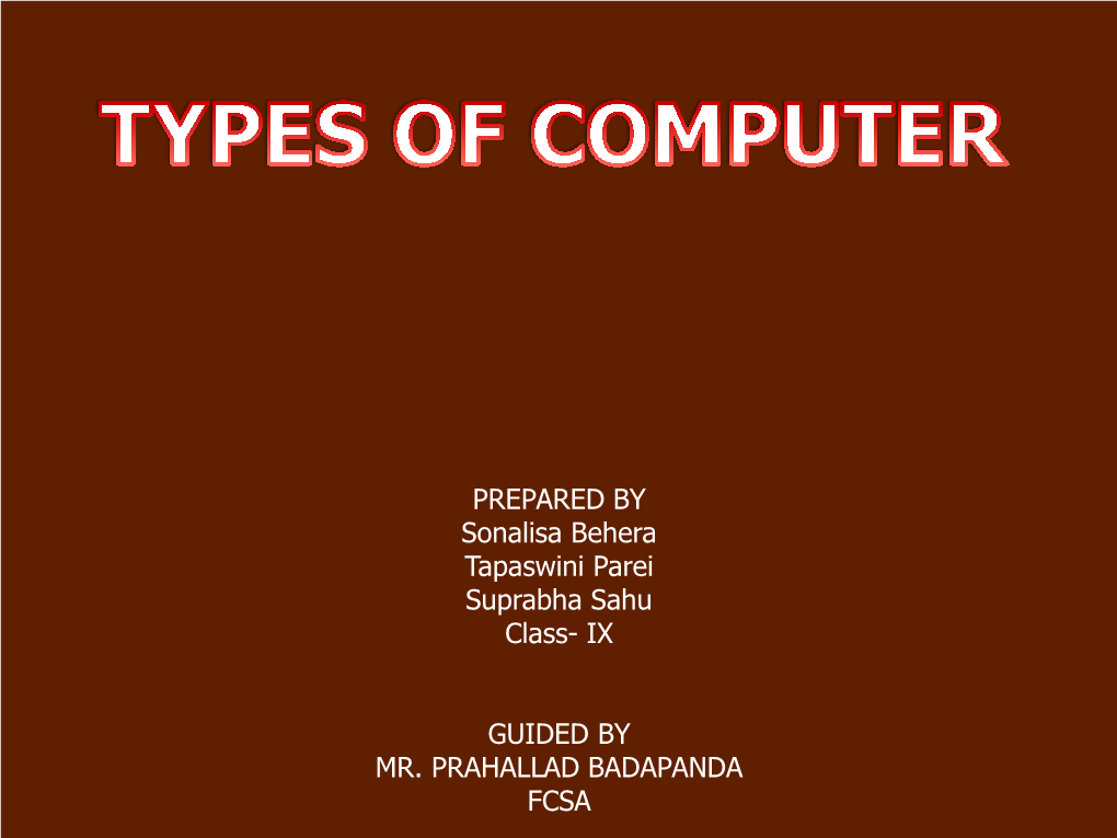 Types of Computer