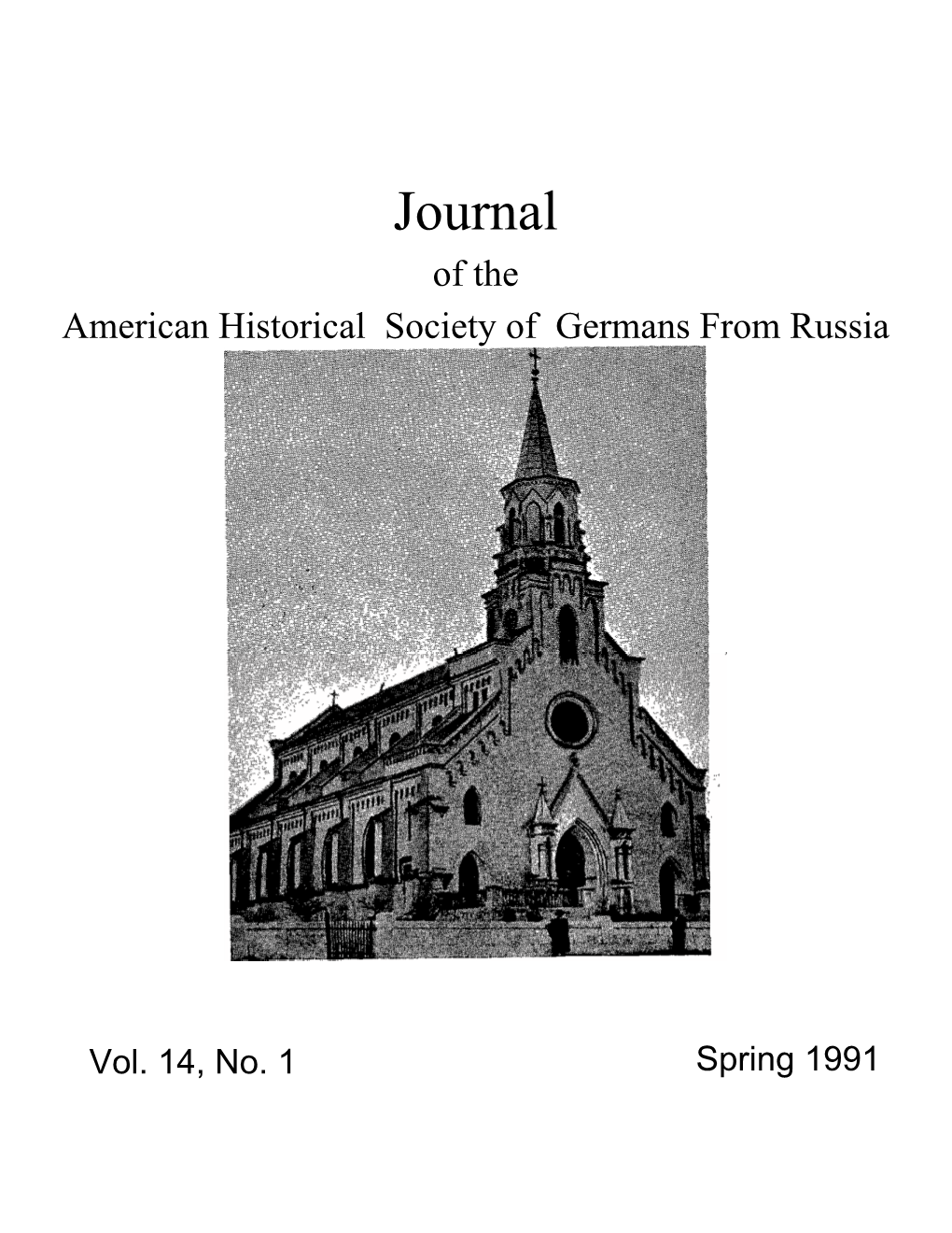 Journal of the American Historical Society of Germans from Russia