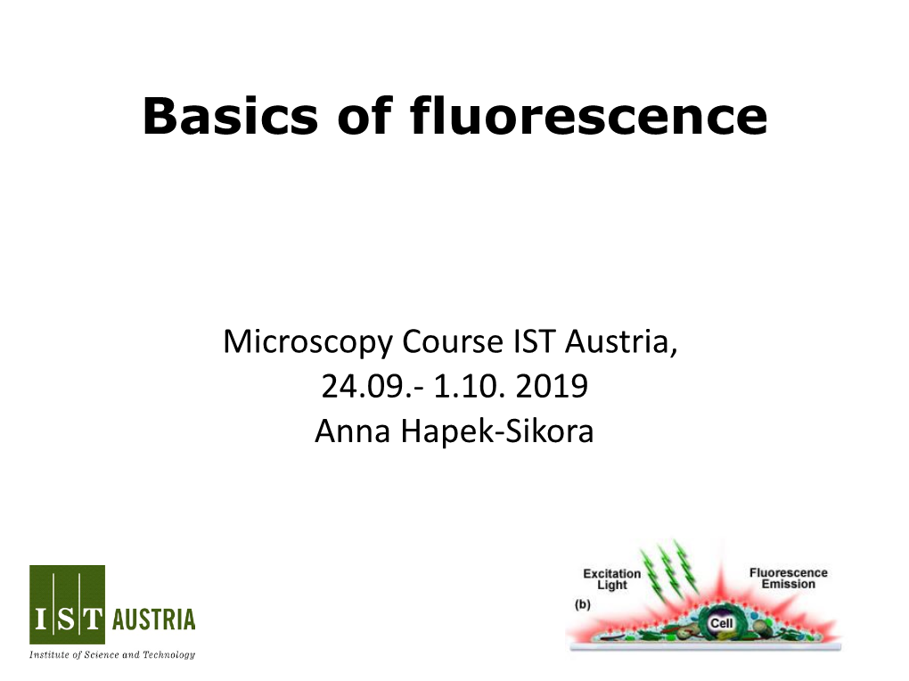 Basics of Fluorescence 2019