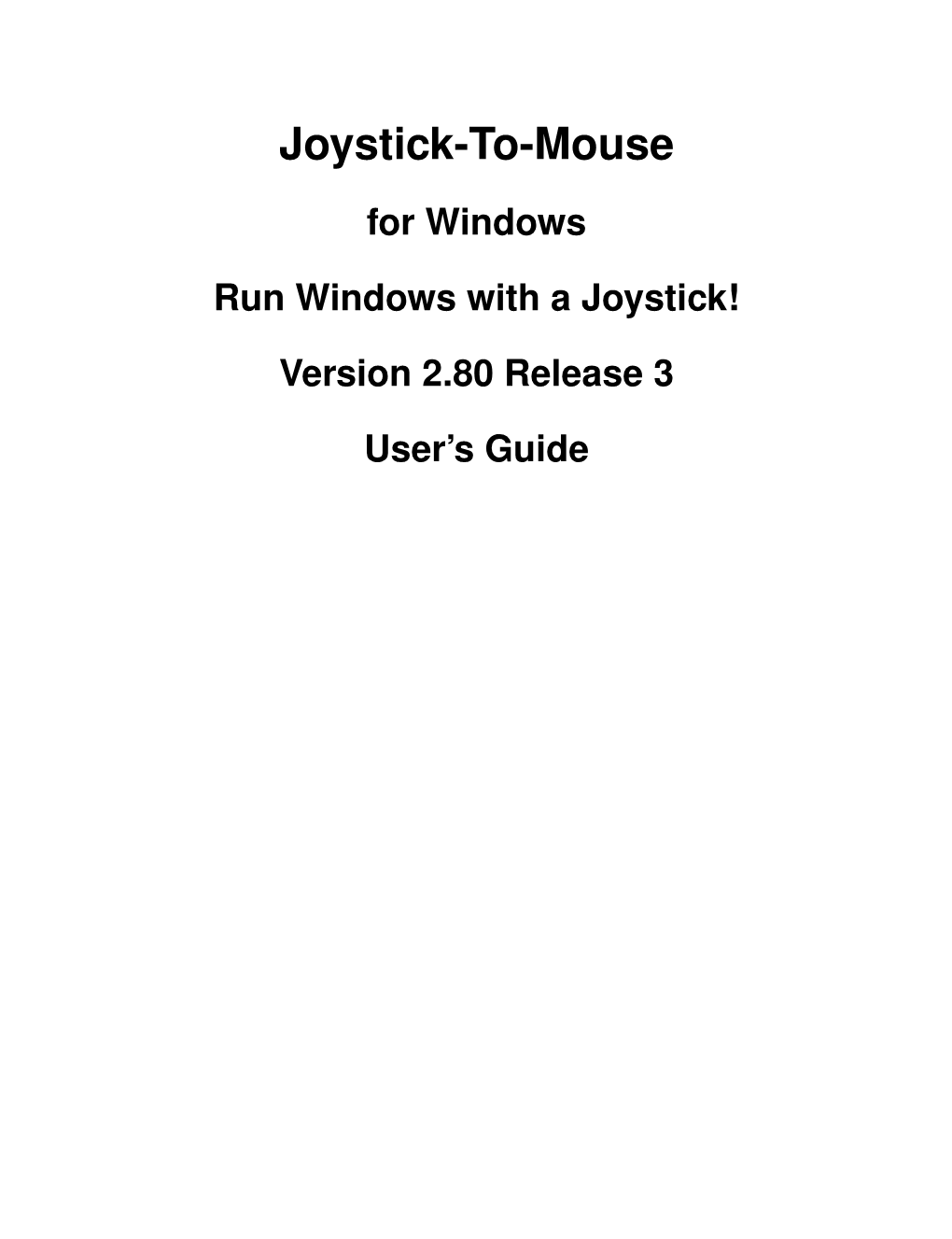 Joystick-To-Mouse User's Guide (Manual PDF)