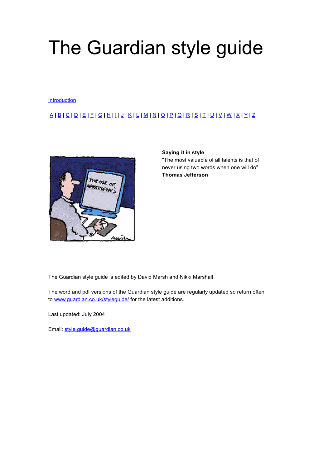 The Guardian Style Guide
