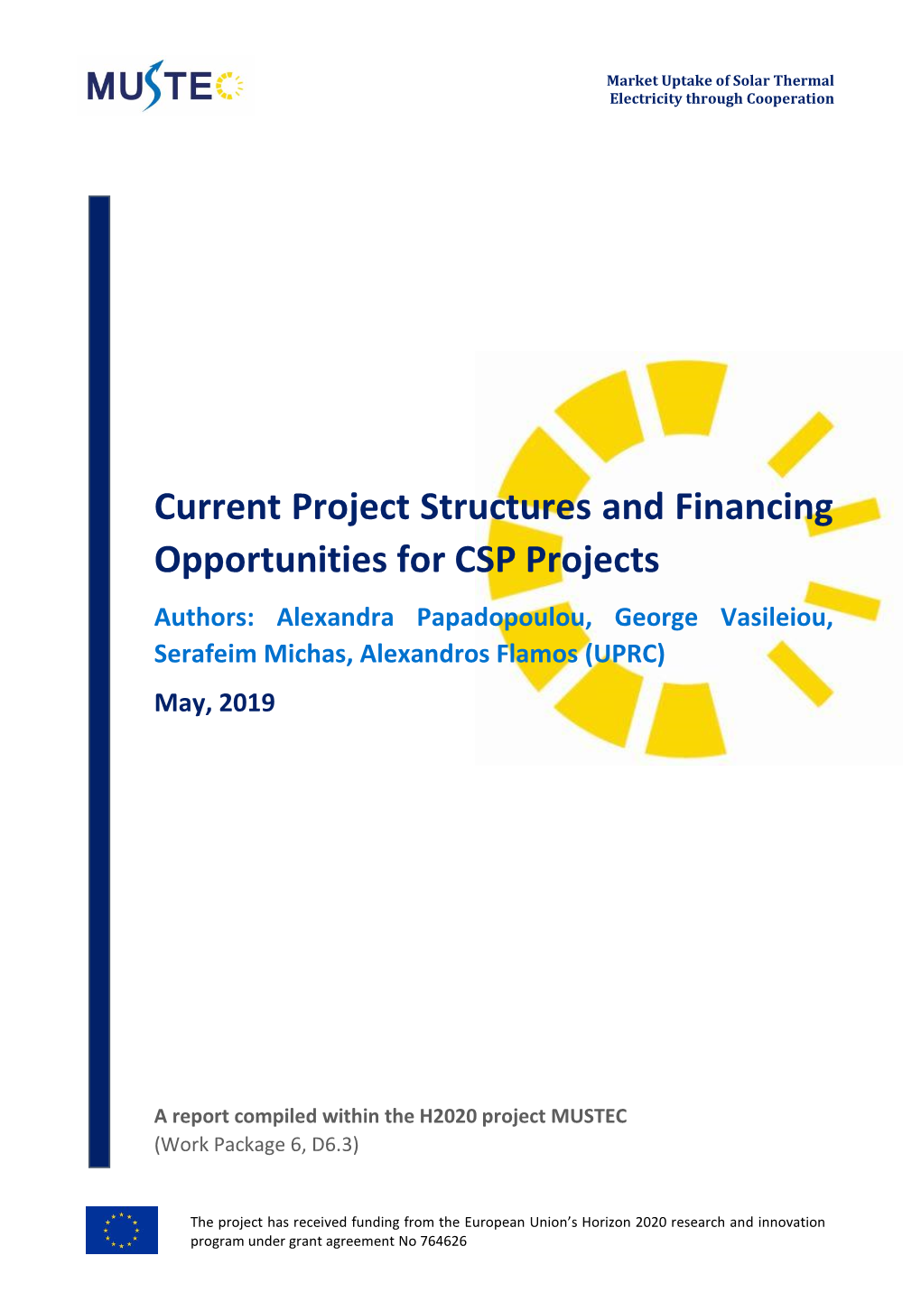 Current Project Structures and Financing Opportunities for CSP