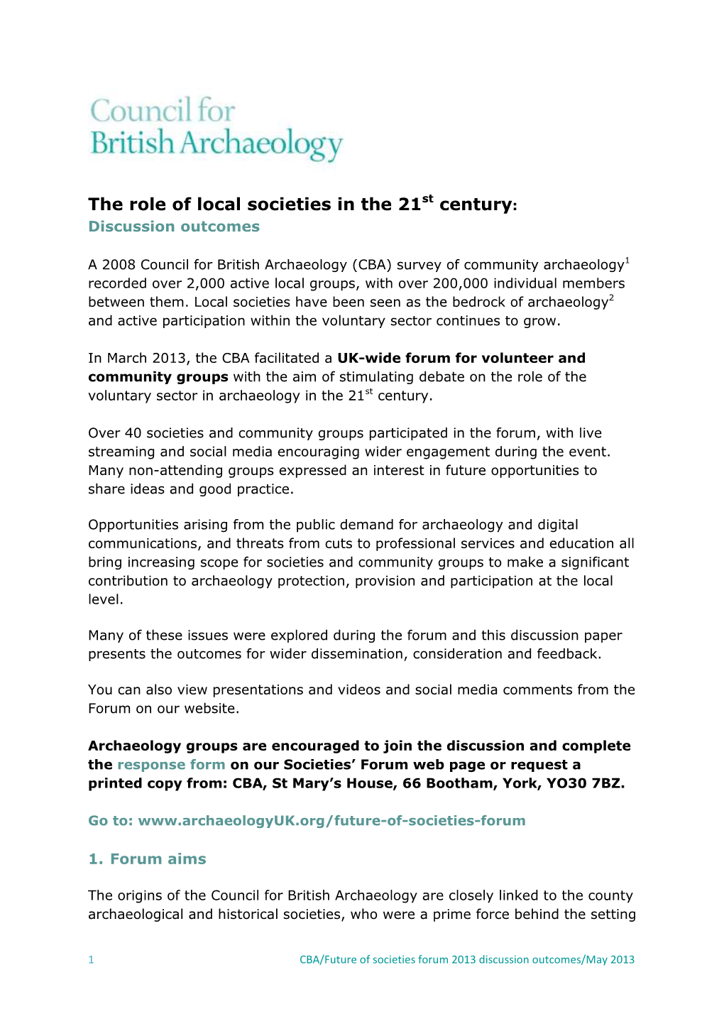The Role of Local Societies in the 21St Century