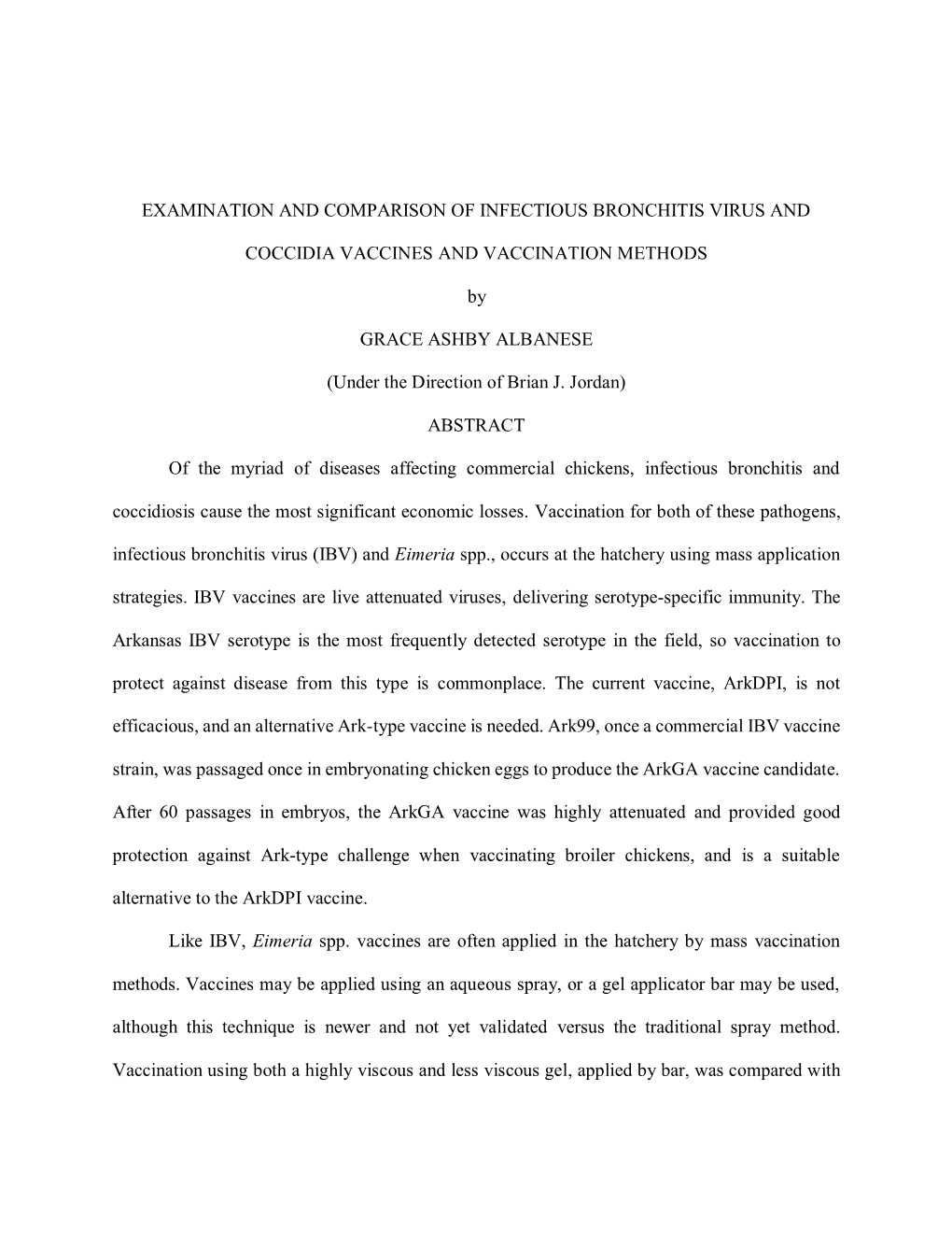 Examination and Comparison of Infectious Bronchitis Virus And