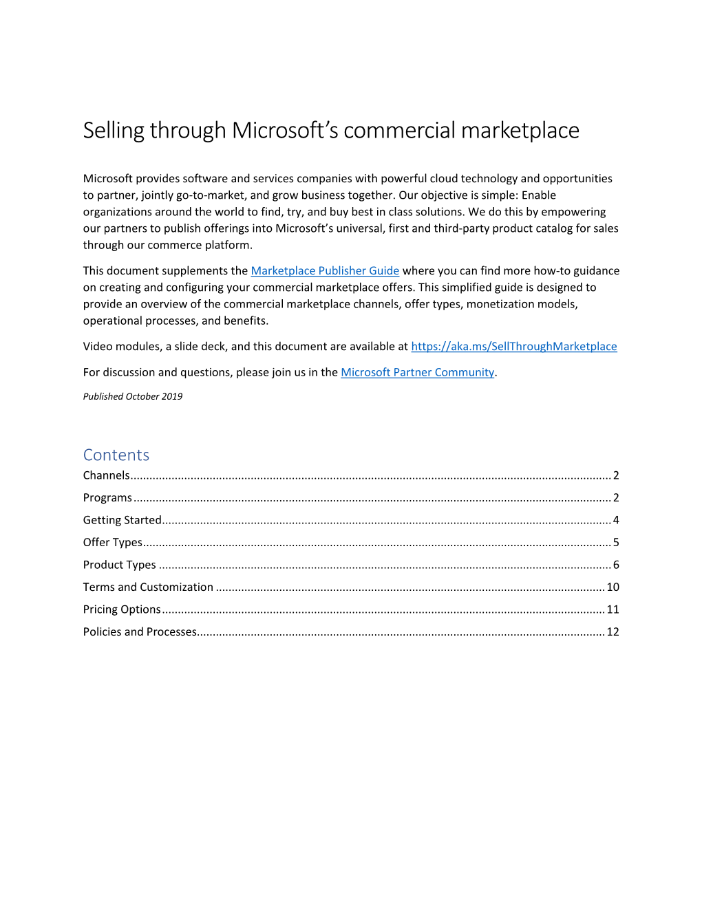 Selling Through Microsoft's Commercial Marketplace