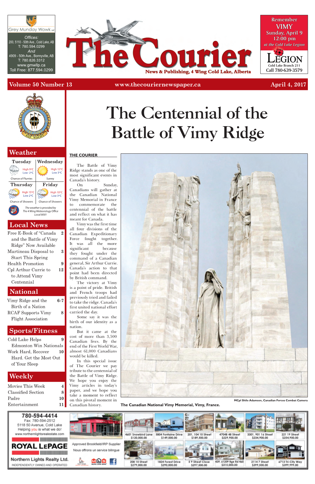 The Centennial of the Battle of Vimy Ridge