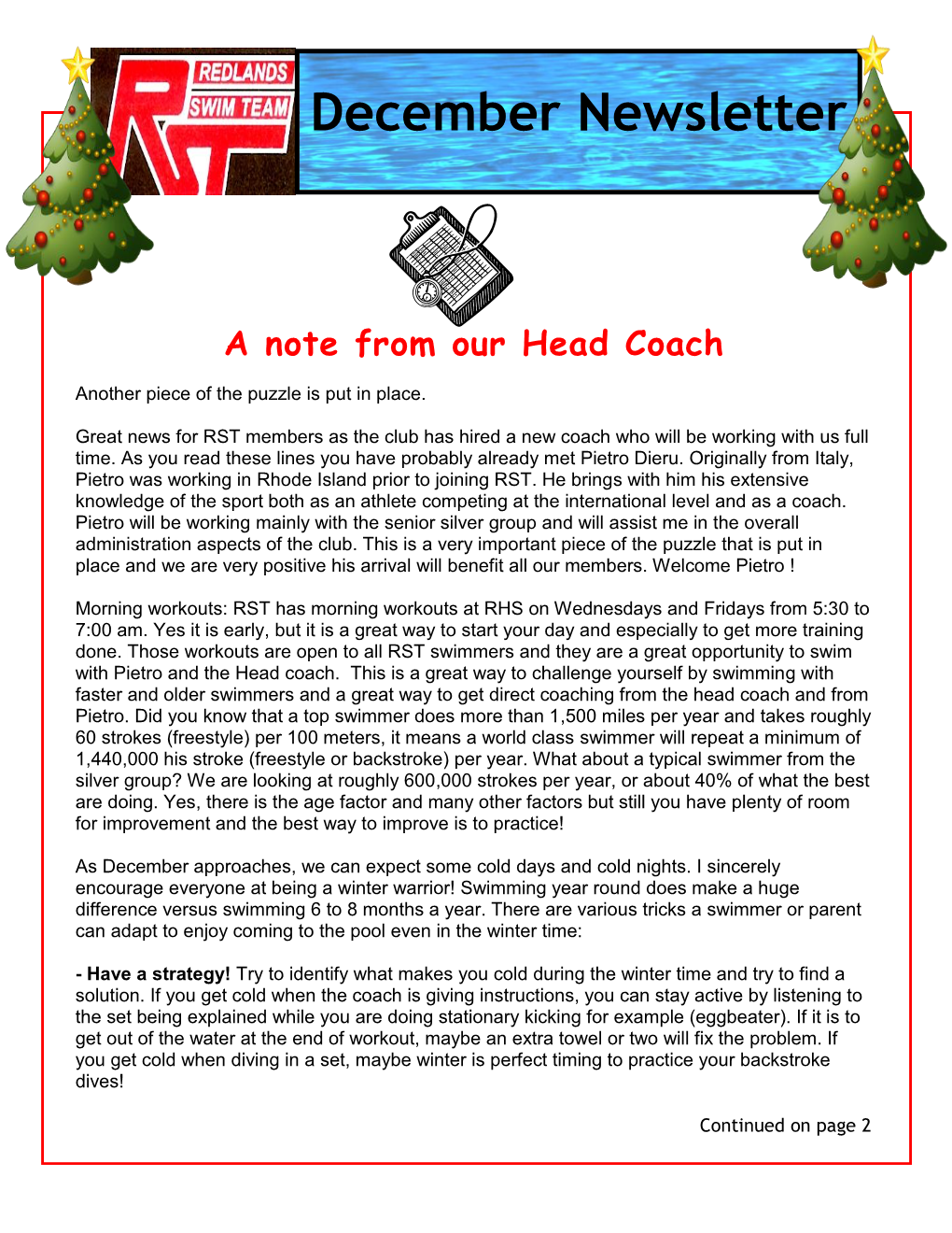 Head Coach…Continued