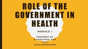 Role of the Government in Health