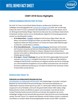 INTEL Demo Fact Sheet