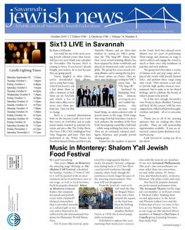Shalom Y'all Jewish Food Festival Six13 LIVE in Savannah