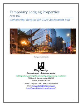 Temporary Lodging Properties Area 160 Commercial Revalue for 2020 Assessment Roll