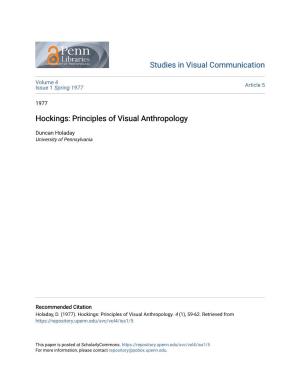 Hockings: Principles of Visual Anthropology
