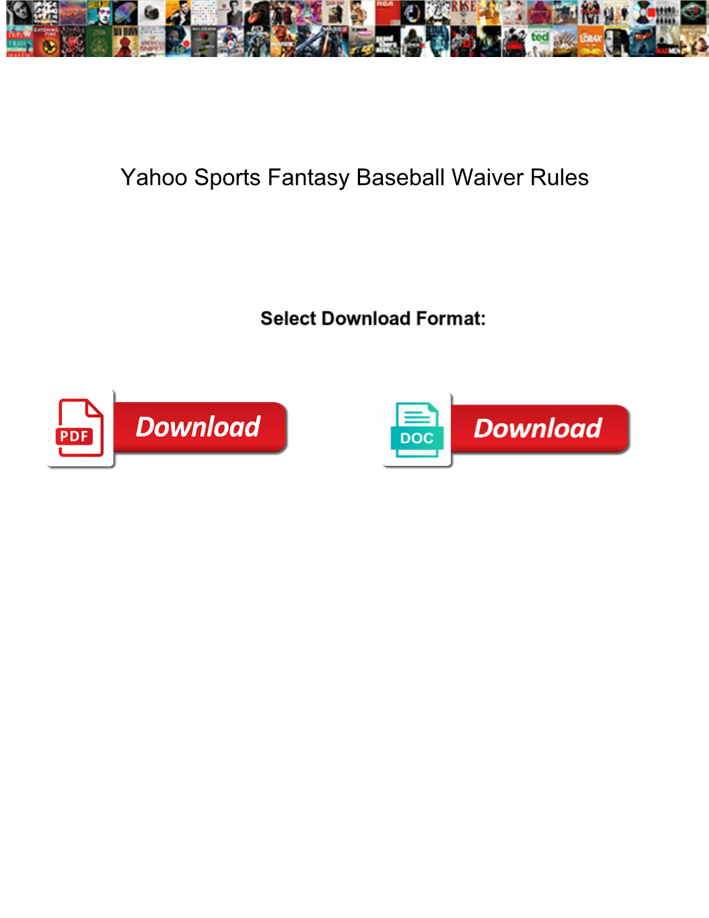Yahoo Sports Fantasy Baseball Waiver Rules