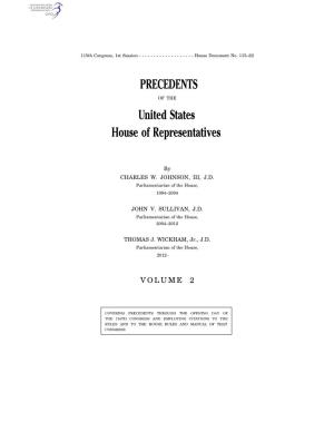 PRECEDENTS United States House of Representatives