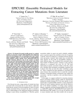 EPICURE :Ensemble Pretrained Models for Extracting Cancer Mutations from Literature