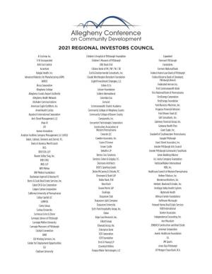 2021 Regional Investors Council