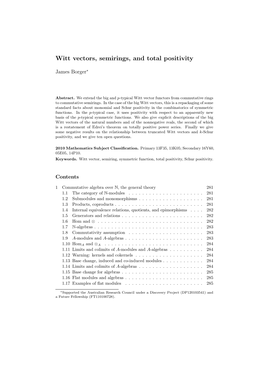 Witt Vectors, Semirings, and Total Positivity