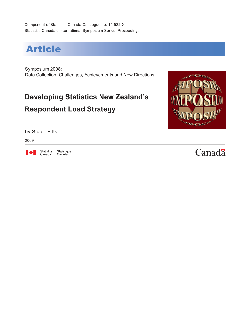 Developing Statistics New Zealand's Respondent Load Strategy