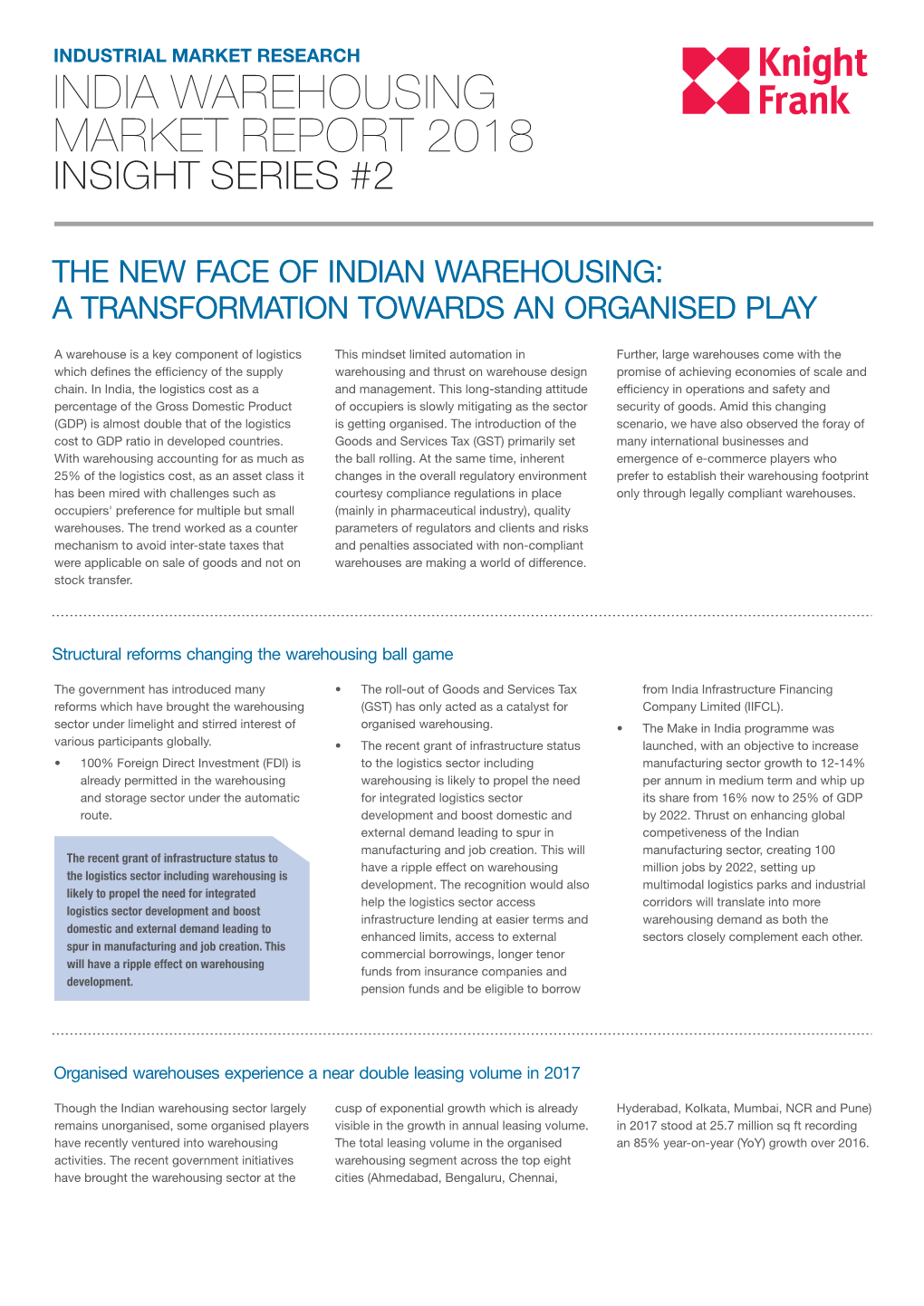 India Warehousing Market Report 2018 Insight Series #2