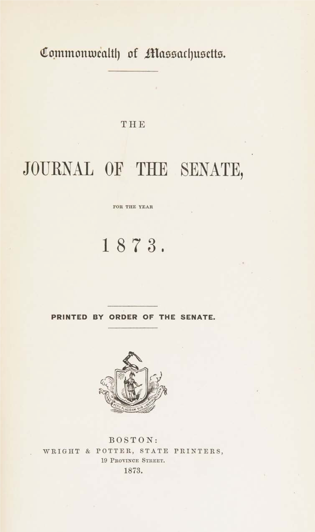 Journal of the Senate, 1 8 7 3