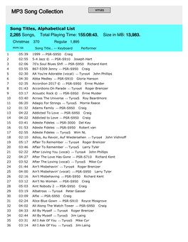 MP3 Song Collection Xmas