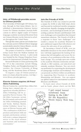 ACRL News Issue (B) of College & Research Libraries