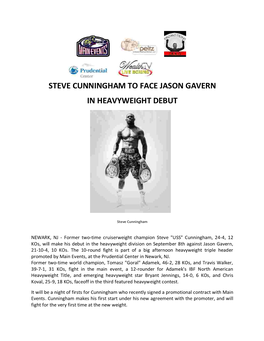 Steve Cunningham to Face Jason Gavern in Heavyweight Debut