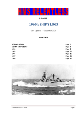 1960'S SHIP's LOGS