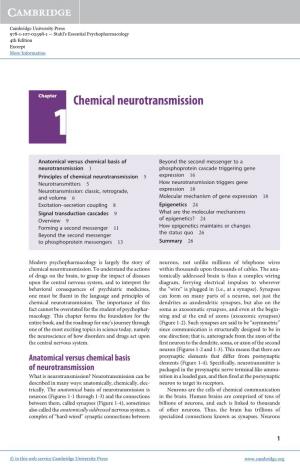 Chemical Neurotransmission