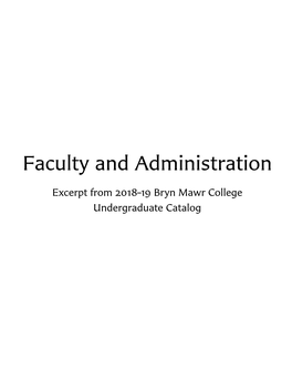 Faculty-Administration Excerpt from Catalog