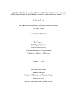 Applications of Molecular Modeling Techniques in the Design of Xanthine Based Adenosine Receptor Antagonists and the Development