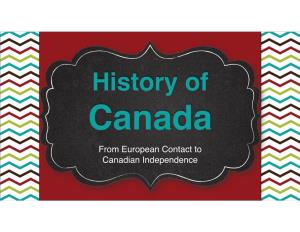 History of Canada SS6H4,5,8,9