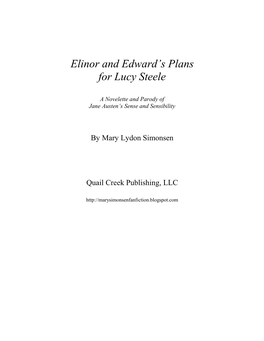 Elinor and Edward's Plans for Lucy Steele