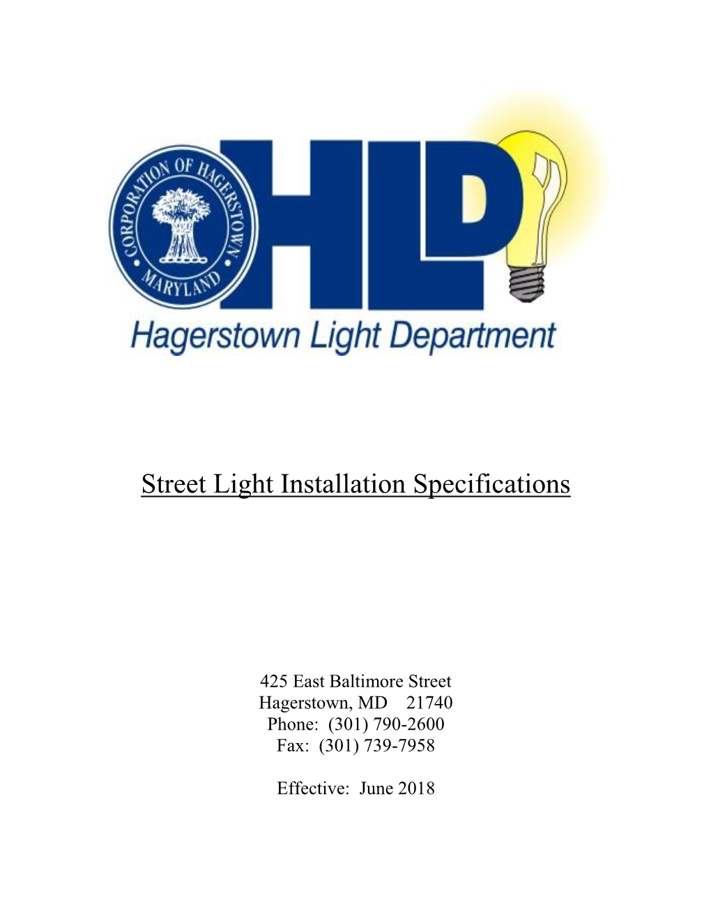 Street Light Installation Specifications
