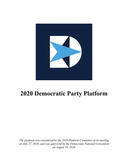 2020 Democratic Party Platform