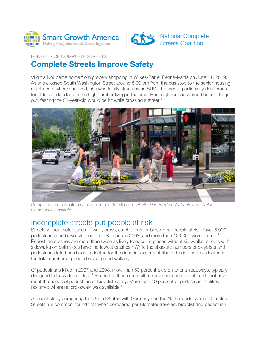 Complete Streets Improve Safety